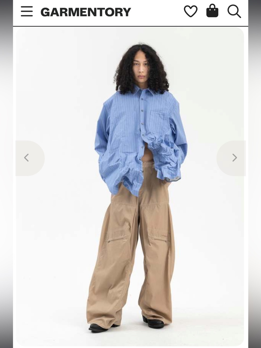 Y/Project Wide Leg Cargo Pants in Khaki
